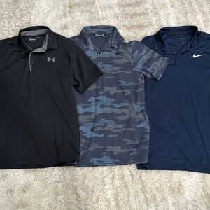 Travis Mathew- set of 3 polos. Beachside Stealth Golf Polo. Nike & Under Armour
